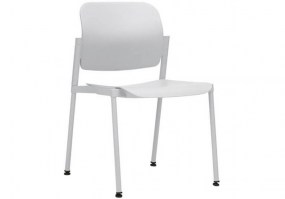 Cadeira-fixa-Leaf-coletiva-empilhável-Branca-Frisokar-HS-Móveis