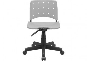 Cadeira-giratória-Ergoplax-sem-braço-assento-encosto-cinza