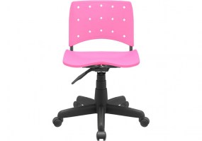 Cadeira-giratória-Ergoplax-sem-braço-assento-encosto-rosa
