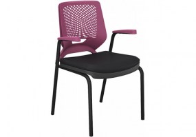 Cadeira-Beezi-fixa-4-pés-preta-com-braço-Plaxmetal-roxo-HS-Móveis