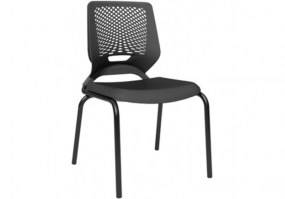 Cadeira-Beezi-fixa-4-pés-preta-sem-braço-Plaxmetal-preta-HS-Móveis