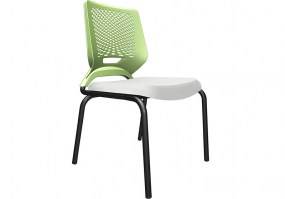 Cadeira-Beezi-fixa-4-pés-preta-sem-braço-Plaxmetal-verde-HS-Móveis
