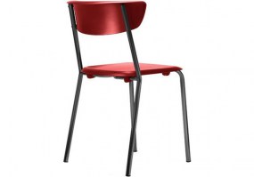 Cadeira-Bit-fixa-4-pés-cinza-polipropileno-vermelha-Frisokar-HS-Móveis