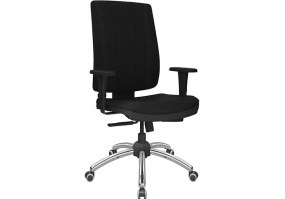 Cadeira-Brizza-Presidente-base-cromada-poliéster-preta