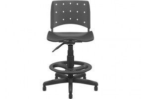 Cadeira-Caixa-Giratória-Ergoplax-Preta-estrutura-preta-sem-braços-HS-Móveis