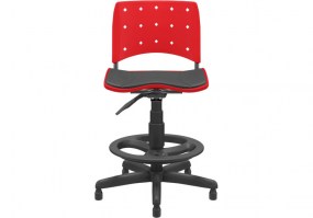 Cadeira-Caixa-Giratória-Ergoplax-Vermelha-estofada-sem-braços-HS-Móveis4