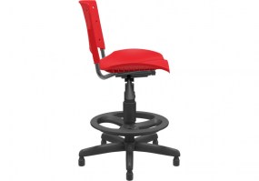 Cadeira-Caixa-Giratória-Ergoplax-Vermelha-estrutura-preta-lateral-HS-Móveis4
