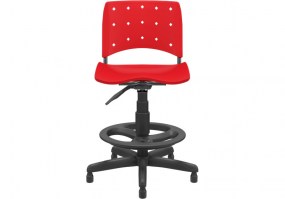 Cadeira-Caixa-Giratória-Ergoplax-Vermelha-estrutura-preta-sem-braços-HS-Móveis1
