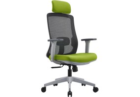Cadeira-Giratoria-Presidente-Tela-BLM-189P-base-nylon-assento-cinza-verde