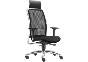 Cadeira-Presidente-Soul-Frisokar-apoio-cabeça-BRC660-preta-base-alumínio-HS-Móveis