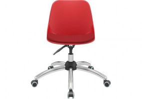 Cadeira-Quick-Giratória-Vermelha-Base-Stamp-Cromada-Plaxmetal