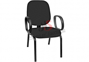 Cadeira-fixa-Diretor-braços-Corsa-4-pés-tecido-preto-HS-Móveis7
