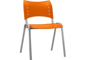 Cadeira-fixa-ISO-empilhável-laranja-estrutura-cinza-HS-Móveis3