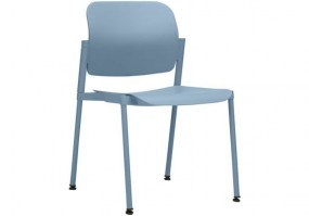 Cadeira-fixa-Leaf-coletiva-empilhável-Azul-Frisokar-HS-Móveis3