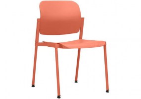 Cadeira-fixa-Leaf-coletiva-empilhável-Coral-Frisokar-HS-Móveis9