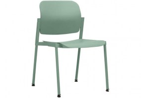 Cadeira-fixa-Leaf-coletiva-empilhável-Verde-Frisokar-HS-Móveis1