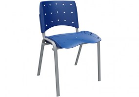 Cadeira-fixa-plástica-ergoplax-azul-estrutura-cinza-HS-Móveis