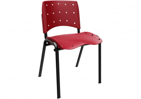 Cadeira-fixa-plástica-ergoplax-estrutura-preta-Plaxmetal-vermelho