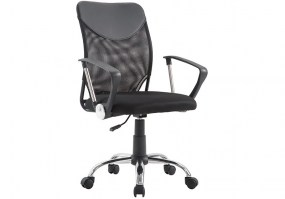 Cadeira-giratória-Diretor-Best-C200-encosto-tela-cromada-HS-Móveis