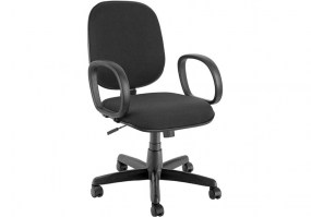Cadeira-giratória-Diretor-com-relax-braços-Corsa-tecido-preto-HS-Móveis