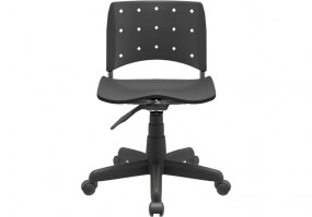 Cadeira-giratória-Ergoplax-sem-braço-assento-encosto-preta