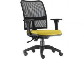 Cadeira-giratória-Executiva-Soul-braço-BR617PU-base-nylon-arcada-poliéster-HS-Móveis
