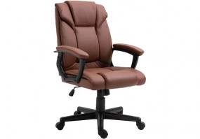 Cadeira-giratória-Presidente-W-69-Marrom-Relax-base-nylon-preta-HS-Móveis
