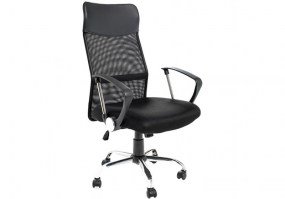 Cadeira-giratória-presidente-Best-C303-encosto-tela-base-cromada-HS-Móveis