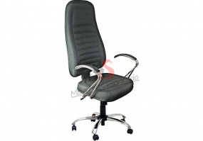 Cadeira-giratória-presidente-extra-gomada-braço-cromado-base-cromada-preta