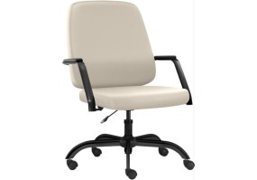 Cadeira_giratória_Diretor_Maxxer_plus_size_150kg_Frisokar_com_braços_base_preta_couro_ecológico_areia