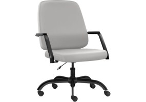 Cadeira_giratória_Diretor_Maxxer_plus_size_150kg_Frisokar_com_braços_base_preta_couro_ecológico_cinza