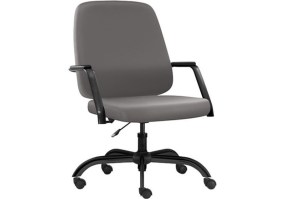 Cadeira_giratória_Diretor_Maxxer_plus_size_150kg_Frisokar_com_braços_base_preta_couro_ecológico_grafite