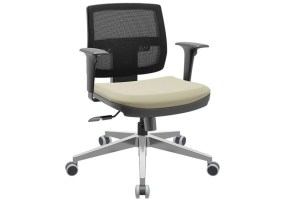 Cadeira_giratória_brizza_tela_executiva_89001_braço_regulável_base_alumínio_PU_relax_vinil_bege