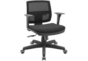 Cadeira_giratória_brizza_tela_executiva_89001_braço_regulável_base_standard_diretor_PU_relax_poliéster_preto_frente