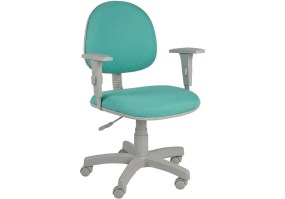 Cadeira_giratória_executiva_base_cinza_braços_reguláveis_cinza_poliéster_verde