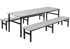 Conjunto_refeitório_Metalcad_2500x600_tampo_cinza_estrutura_40x40_preta_fita_cinza