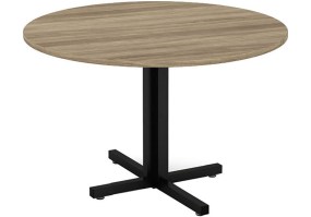 Mesa-para-reunião-redonda-25mm-Cavalho-pé-metálico-preto