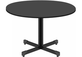 Mesa-para-reunião-redonda-25mm-Preta-pé-metálico-Preto