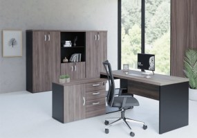 Mesa-reta-com-Credenza-M40-pé-painel-Nogal-Preto-Maranello9