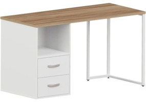 Mesa_reta_viena_pe_industrial_com_02_gavetas_Maranello_sevilha_branco