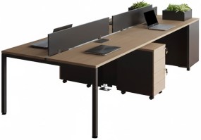 Plataforma_de_trabalho_para_4_lugares_Lexus_Smart_tampo_Nogal_Pé_trave_preto